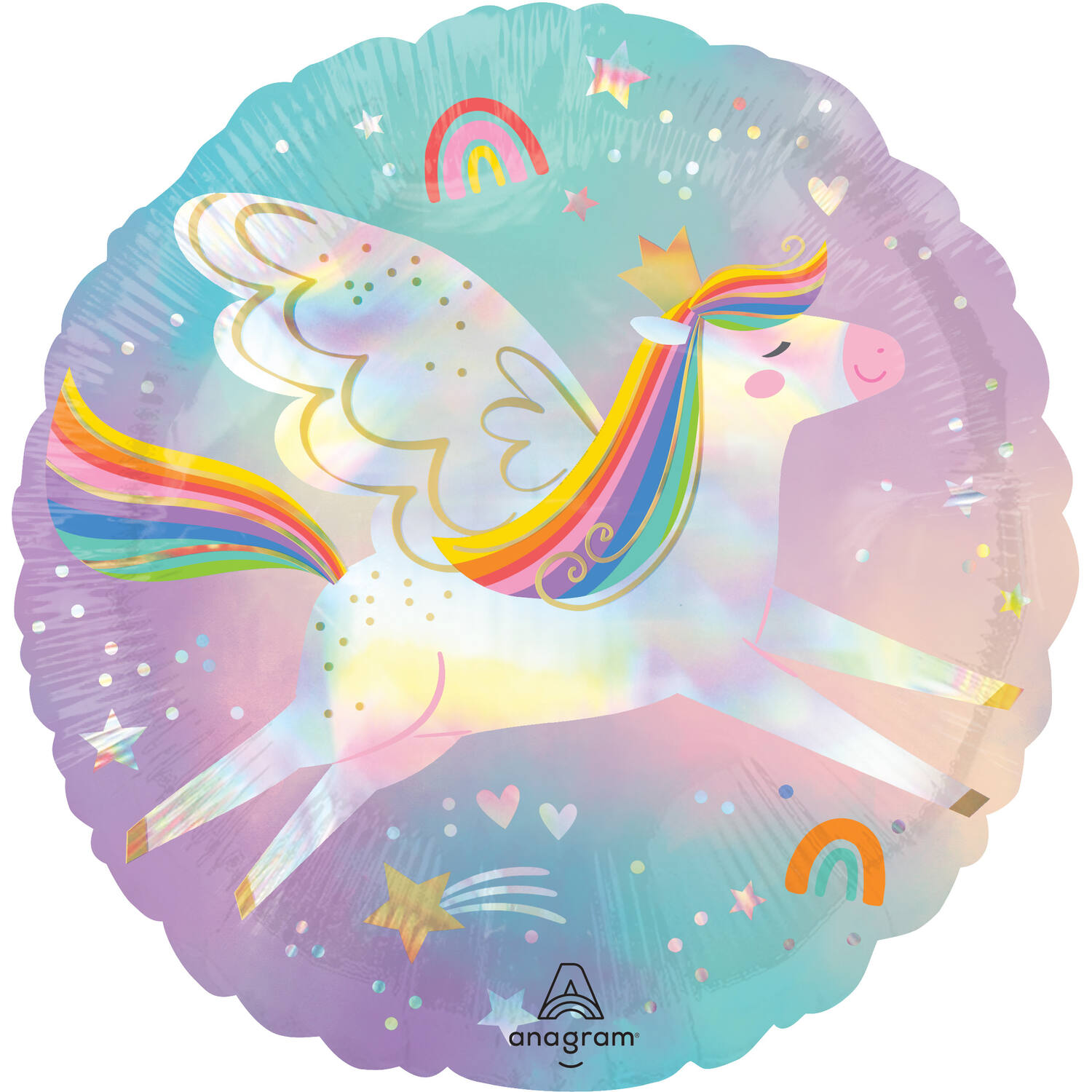 Foil Balloon - Shape - Pegasus - Holographic - 45 cm